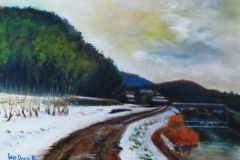 荻野川雪景（油彩、F4 333×242cm、￥30,000 額なし）